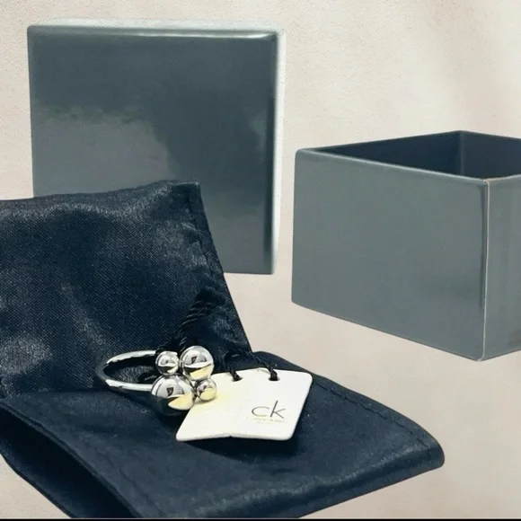 Calvin Klein Silver Fidget Ring | Spinner Ring | w/ Box & Black Pouch - Picture 3 of 4